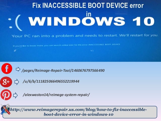 fix inaccessible boot device error in windows 10 fix windows 10