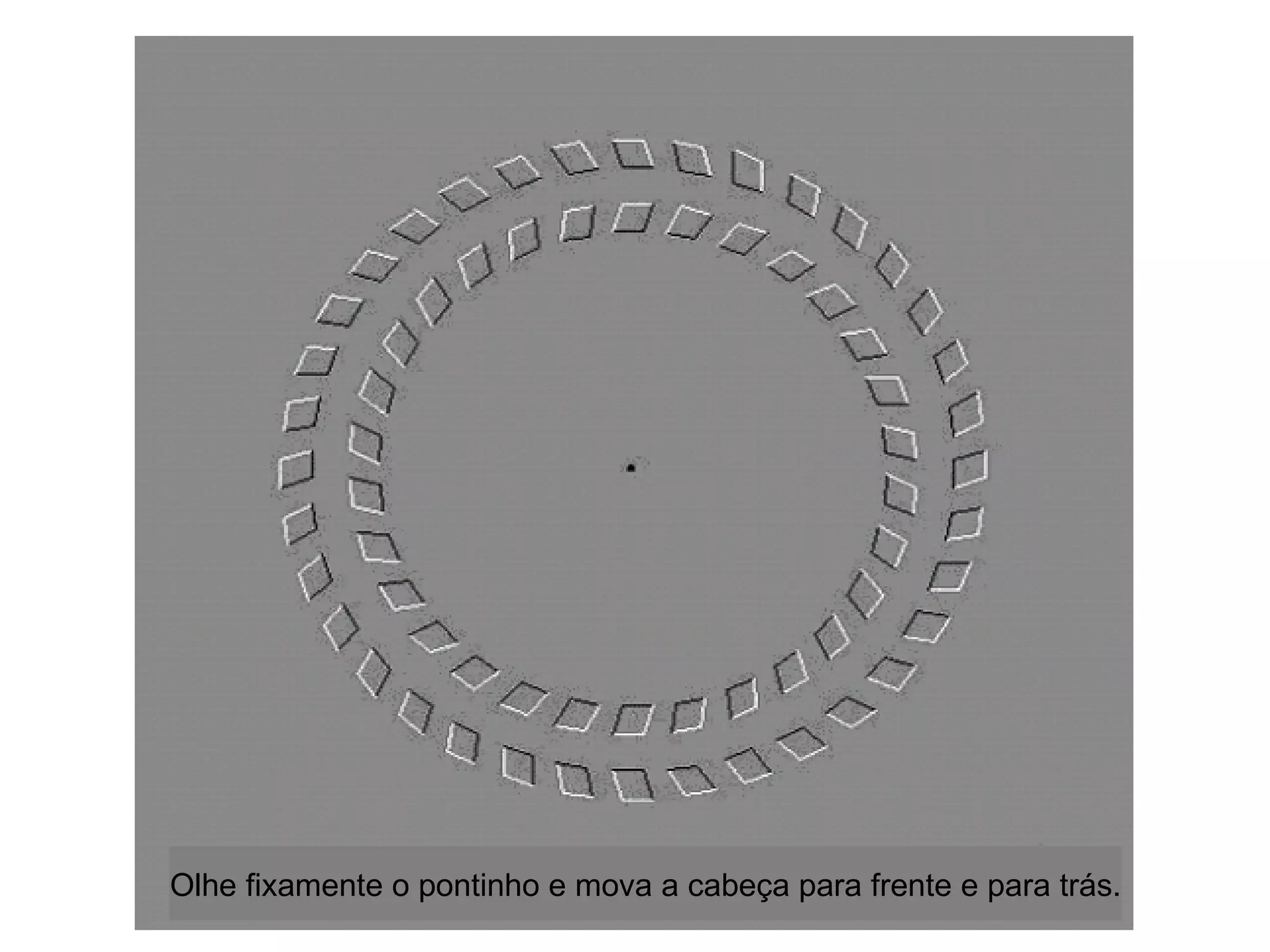 Olhe fixamente o pontinho e mova a cabeça para frente e para trás. 