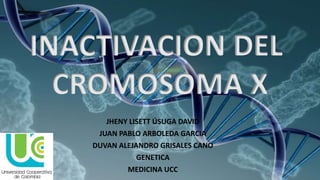 JHENY LISETT ÚSUGA DAVID
JUAN PABLO ARBOLEDA GARCIA
DUVAN ALEJANDRO GRISALES CANO
GENETICA
MEDICINA UCC
INACTIVACION DEL
CROMOSOMA X
 