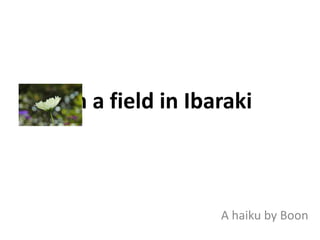 In a field in Ibaraki A haiku by Boon 