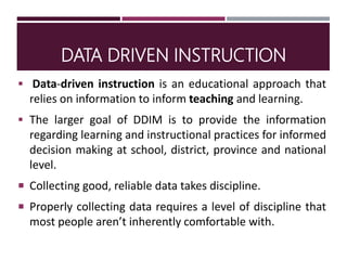 DATA DRIVEN INSTRUCTIONAL MANAGEMENT-8615 | PPTX | Education industry ...
