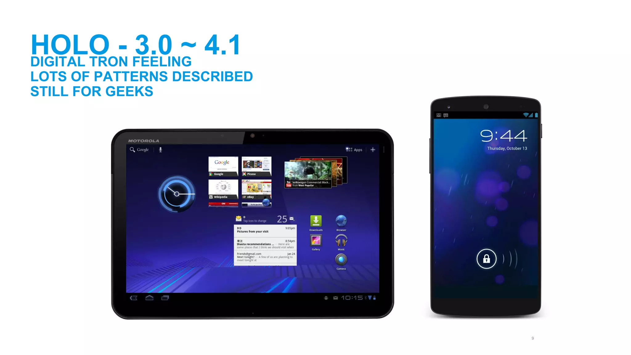 9 
HOLO - 3.0 ~ 4.1 
DIGITAL TRON FEELING 
LOTS OF PATTERNS DESCRIBED 
STILL FOR GEEKS 
 