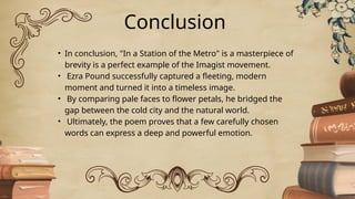 Exploring Ezra Pound's 'In a Station of the Metro': Imagism and ...