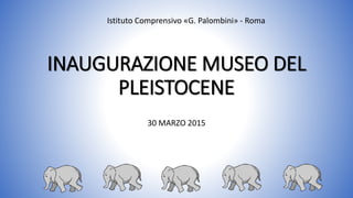 INAUGURAZIONE MUSEO DEL
PLEISTOCENE
30 MARZO 2015
Istituto Comprensivo «G. Palombini» - Roma
 