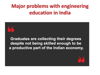 Major problems with engineering
education in India
 