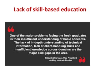 Lack of skill-based education
 