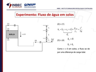 Experimento: Fluxo de água em solos
 