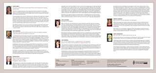 hållningssätt. Vikten, värdet och betydelsen av dessa tre faktorer kan inte greppas genom att studeras isolerade från
varandra, alltså var och en utifrån principen en-sak-i-taget, utan kan bara förstås tillsammans och i sammanhang
som i förskola och skola. Därför kan de heller inte utredas, värderas eller åtgärdas som ett flöde av olika kartläggning-
ar, utredningar och tester hos olika experter, om inte dessa träffas, försöker förstå helheten och bidrar med sina olika
kompetensbitar till samma pussel. Möjligheten men också sårbarheten ligger i hur barnet, språket och pedagogiken
fungerar tillsammans, de utgör varandras förutsättning. Detta synsätt sätter SITS i rampljuset som plattform för tvär-
professionell samverkan, vilket möjlighetsscenario att förena utredning/diagnostik och praktiskpedagogisk tillämpning.
Barbro Bruce är leg. logoped och arbetar som biträdande professor i utbildningsvetenskap med inriktning specialpe-
dagogik vid Högskolan Kristianstad. Barbro har ett stort intresse av hur man i förskola och skola stödjer och utmanar
barns och elevers språkutveckling, i tal såväl som skrift, och inte minst när det finns någon typ av språklig sårbarhet.
HÜLYA BASARAN
Nyanlända elevers lärande
Nästan var femte elev i den svenska skolan har ett annat modersmål än svenska. Ofta talar man om nyanlända
elever som en homogen grupp, med samma förutsättningar och samma behov. Men nyanlända elever är lika olika
som övriga elever. Det gemensamma för nyanlända elever är att de ska utveckla kunskaper i skolans alla ämnen
samtidigt som de ska lära sig det svenska språket. På skolan försöker man hitta generella lösningar för mottagande
och inkludering. Lärarens attityd till flerspråkighet, förhållningssätt och val av arbetssätt har stor betydelse för
nyanlända elevers inkludering och lärande. Föreläsningen tar upp förhållningssätt och attityd till flerspråkighet, mo-
dersmålets betydelse för lärande och metoder och modeller som gynnar flerspråkiga elevers lärande. Föreläsningen
visar hur du kan använda elevens modersmål och digitala resurser i undervisningen.
Hülya Basaran fick utmärkelsen Guldäpplets särskilda pris 2016 för sitt nydandade sätt att arbeta språkutvecklande
och inkluderande med nyanlända elever. Genom åren har hon delat med sig av sina erfarenheter på sin blogg, i
boken Nyanlända elever i mitt klassrum- språkutveckling med digitala resurser, i antologier, artiklar och föreläs-
ningar runtom i Sverige. Hon har medverkat i olika nationella projekt, bland annat för Skolverket, UR, SPSM rörande
nyanlända elevers lärande. Idag jobbar Hülya som universitetsadjunkt i svenska som andraspråk på Högskolan Väst.
JULIE DOCKRELL
The role of oral language skills in supporting written text generation:
Evidence from children with Developmental Language Disorders (SLI)
In this presentation I will examine the relationships between oral language and written text production. Studies of the
production of written language have lagged behind research examining reading development and difficulties. This is
despite the facts that the production of accurate and fluent written text is essential in school and the work place and
that many children struggle with writing. Moreover children with developmental language disorders (DLD) appear to
experience particular difficulties in the production of written text.
The presentation will outline the links between oral language and writing and demonstrate how studies of children
with developmental language disorders can help in understanding the challenges that exist in the production of
written text. Drawing on recent research from our lab I will outline a number of research studies that have compared
children with DLD and their matched peers both in terms of writing products and writing processes. These studies will
help describe the the nature and extent of the children’s difficulties with writing and provide avenues for assessment
and intervention.
Julie Dockrell is Professor of Psychology and Special Needs at the UCL, IOE and qualified as both a clinical
and educational psychologist. Her major research interests are in patterns of language development and the
ways in which oral language skills impact on children’s learning, interaction and attainments. A central theme
in this research has been the application of evidence based research and evaluating interventions to support
children’s learning in educational settings. She was the previous editor of the British Journal of Educational
Psychology, associate editor for Journal of Speech, Language and Hearing Research and Learning and Instruc-
tion and currently is editor in chief of RIDD. She was co-director of the Better Communication Research
Programme, the largest UK study on language and communication needs. This project produced a number of
tools to use in school settings and a ‘What works ‘ portal for language and communication. She was awarded
an Honorary Fellowship by the RCSLTs and is an Academician of the Social Sciences.
MARTINA HEDENIUS
Minnesfunktioner hos barn med språk- och lässvårigheter
Språkutveckling bygger på ett komplext samspel mellan många olika ärftliga och miljömässiga faktorer.
I min presentation kommer vi titta närmare på olika minnesfunktioners betydelse för barns språk- och
läsutveckling och för svårigheter i form av språkstörning och dyslexi. Föreläsningen kommer bland annat
att diskutera vad ”minne” är och vad forskningen säger om sambandet mellan minnesfunktioner och språk-
och läsförmåga.
Martina Hedenius är universitetslektor vid Uppsala universitet samt postdoktor vid Karolinska Institutet
Center of Neurodevelopmental Disorders (KIND). Martinas forskning fokuserar på inlärnings- och minnes-
funktioner och deras betydelse för barns språk- och läsutveckling.
JENNY EDVARDSSON
Man fattar bättre när man får prata om det man läst
Att ge elever förutsättningar till att kunna läsa och förstå olika typer av texter är viktigt. Kan de inte närma
sig olika texttyper är risken stor för ett utanförskap men också för en språklig sårbarhet.
I föreläsningen berättar Jenny Edvardsson om sitt arbete med läsning på Wendesgymnasiet, ett yrkesgym-
nasium, i Kristianstad. I sina klasser i svenska har hon bara pojkar och många av dem upplever det här med
läsning som svårt och ointressant. Hur kan man då skapa en undervisning där också dessa pojkar får närma
sig litteraturen och känna att de faktiskt både kan läsa och förstå den? Det kommer Jenny att ge exempel
på. Teoretiska utgångspunkter kombineras med praktiska klassrumsexempel.
Jenny Edvardsson är gymnasielärare i svenska och historia och förstelärare i svenska, språkutveckling och
IKT. Hon är författare till boken Mötet med texten. Inkluderande läsundervisning, där hon beskriver hur hon
arbetar med text och läsning i klassrummet. Jenny är en flitigt anlitad och mycket uppskattad föreläsare
och hon har för sitt arbete prisats. 2015 tilldelades hon av Amy-priset av Myndigheten för tillgängliga
medier.
SUSAN EBBELS
The current evidence base for school-aged children with developmental language
disorder (DLD)
This talk aims to update practitioners on the current evidence base for intervention for school-aged
children with developmental language disorder (DLD). It will focus predominantly on comprehension and
production at the word (vocabulary and word-finding), sentence (sentence construction and comprehen-
sion of sentences) and narrative level.
I will discuss different levels of research evidence and use a traffic light colour-coding system throughout
so that the reliability of each piece of evidence mentioned is easy to see. At the sentence level, I will
discuss studies which contrast different methods and agents of delivery of intervention to children with
DLD (where the details of the actual intervention approach are not the main focus). I will also discuss the
evidence for different specific intervention approaches. At the word level, we will consider studies aiming
to improve word learning and vocabulary and also intervention for word finding difficulties. The implica-
tions of the evidence base for clinical practice will also be discussed.
Susan Ebbels has worked as an SLT in clinics and mainstream schools, but predominantly at Moor House
School & College for children with Developmental Language Disorder (DLD) aged 7-19. She gained her
PhD in 2005 and now focuses on intervention research. She devised “Shape Coding” for teaching grammar
to children with DLD.
OLOF SANDGREN
Rättvisande bedömning och likvärdiga insatser för elever med språkliga svårigheter
– dynamisk bedömning och respons till intervention
I min föreläsning kommer jag att beskriva två metoder för att genomföra språklig kartläggning och pla-
nering av insatser för elever med språkliga svårigheter: dynamisk bedömning och respons till intervention
(RTI). Genom dynamisk bedömning kan elevens utvecklingspotential åskådliggöras, vilket gör att interven-
tionen som ges bättre kan anpassas efter barnets nivå. Forskningsstödet för metoden beskrivs liksom de
fördelar metoden har för att identifiera språkliga svårigheter och ge säkrare information till logopeder och
lärare om vilka svårigheter som kan förväntas vara bestående. I presentationen kommer jag även att ge
praktiska exempel på hur metoden kan användas.
I föreläsningen kommer jag även att beskriva principerna för RTI och hur detta arbets- och synsätt kan
användas för att systematisera skolans omhändertagande av elever med språkliga svårigheter och bidra
till en större likvärdighet mellan skolor. Genom RTI sätts fokus på skolans systematiska insatser på olika
nivåer, från klassrumsinsatser för alla elever till alltmer individualiserade insatser för elever med förhöjd
risk för svårigheter och för elever med konstaterade svårigheter i skolarbetet.
Olof Sandgren är leg. logoped och lektor i specialpedagogik vid Malmö högskola samt forskare vid
avdelningen för logopedi, foniatri och audiologi vid Lunds universitet där Olof och kolleger i praktiknära
skolforskning studerar effekterna av lärares språkutvecklande undervisning på elevernas språkliga förmåga
och skolresultat (http://www.skolfi.se/forskningsfinansiering/beviljade-forskningsprojekt/).
BARBRO BRUCE
Barnet: gemenskap eller missförstånd?
Språket: solklart eller sårbart?
Pedagogiken: hjälp eller stjälp?
Barbro Bruce delar sina tankar kring de tre perspektiven: barnet som strävar efter att få uppleva gemen-
skap och tillhörighet, men riskerar att inte bli förstått eller ännu värre missförstått; språket i skolan och
förskolan som måste vara solklart för alla, men som också kan upplevas vara sårbart i kraft av att det
skiljer sig från vardagsspråket och därför inte bara kan tas för givet; och pedagogiken som är pedagogens
arbetsverktyg, hjälp, men som riskerar att bli stjälp om den inte genomsyras av ett språkutvecklande för-
Anmälan är bindande men inte personlig. Inga konferensavgifter,
utom eventuella överbokningar, återbetalas. Antalet platser är
begränsat. Avgiften inkluderar kaffe, lunch och mingel.
Vid frågor angående anmälan kontakta
Greger Lockner på Mittkompetens AB
telefon 0611-243 46 eller mejl sitskongress@mittkompetens.se
Anmälan
Du anmäler dig via hemsidan www.sits.nu
Plats
Sheraton Stockholm Hotel
Tegelbacken, Stockholm
Kostnad
Fram till 27 oktober är kongressavgiften;
3 000 kr (exkl. moms) för medlemmar i SITS.
3 750 kr (exkl. moms) för övriga.
1 500 kr (inkl. moms) för studenter (minst 50 %
studier) och pensionärer.
Från den 28 oktober höjs avgiften till;
3 400 kr för medlemmar och till 4 150 kr
övriga (exkl. moms).
 