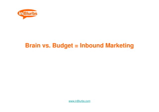 Brain vs. Budget = Inbound Marketing




              www.inBlurbs.com
 