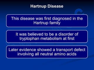 Inborn errors of amino acid metabolism