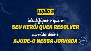 identifique o que o
SEU HERÓI QUER RESOLVER
na vida dele e
AJUDE-O NESSA JORNADA
LIÇÃO 3
 