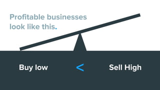 Buy low Sell High
Profitable businesses
look like this.
<
 