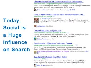 Today, Social is a Huge Influence on Search 