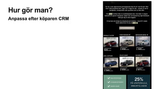 Hur gör man?
Anpassa efter köparen CRM
 