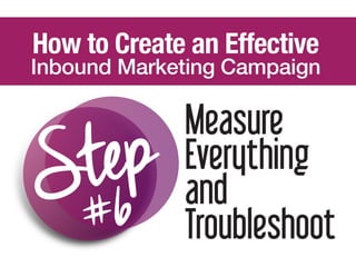 How to Create an Effective
Inbound Marketing Campaign
Measure
Everything
and
Troubleshoot
Step
#6
vieodesign.com
 