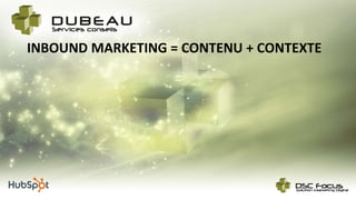 INBOUND MARKETING = CONTENU + CONTEXTE
 