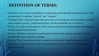 Netiquette Meaning Computer Understanding Netiquette and Computer Ethics for Responsible Online ...