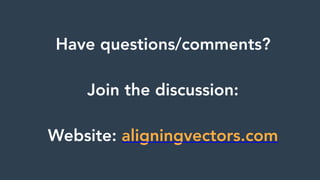 Have questions/comments?
Join the discussion:
Website: aligningvectors.com
 