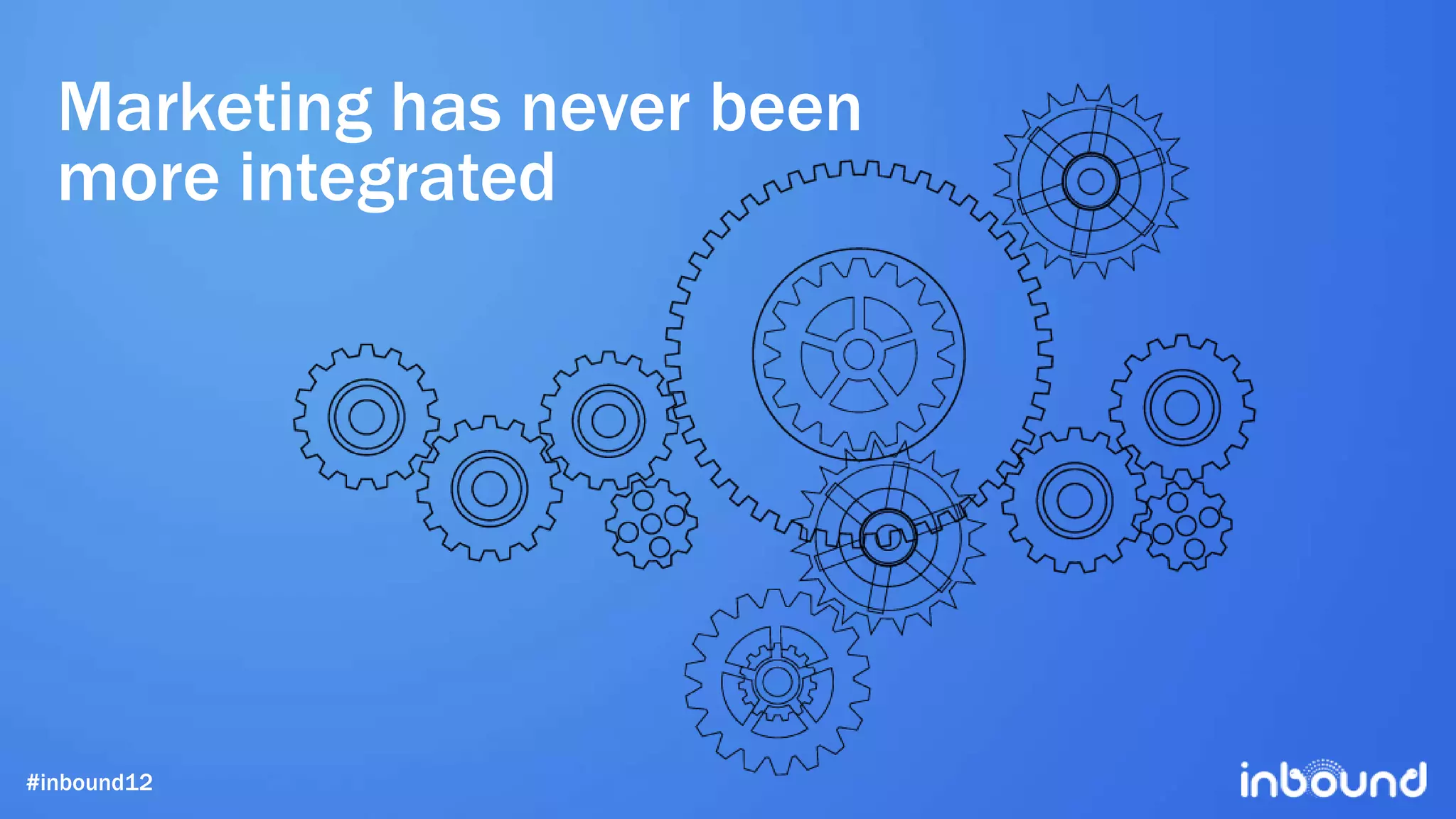 Marketing has never been
  more integrated




#inbound12
 