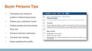 To teach the
persona,
have new
hires write
case studies.
 