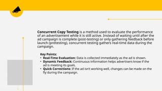 Concurrent testing if copy writting advertising | PPTX