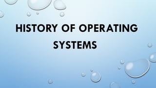 Systems software category and history of operating system ...