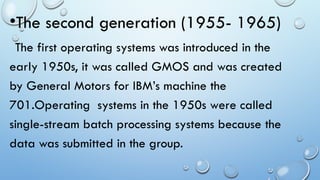 Systems software category and history of operating system ...