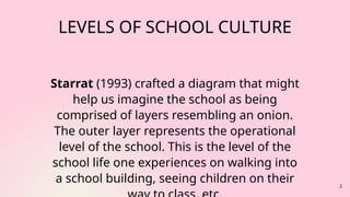 Levels of school culture professional education | PPTX
