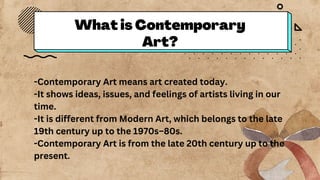 10 Contemporary Examples Contemporary Art and different exampless | PDF