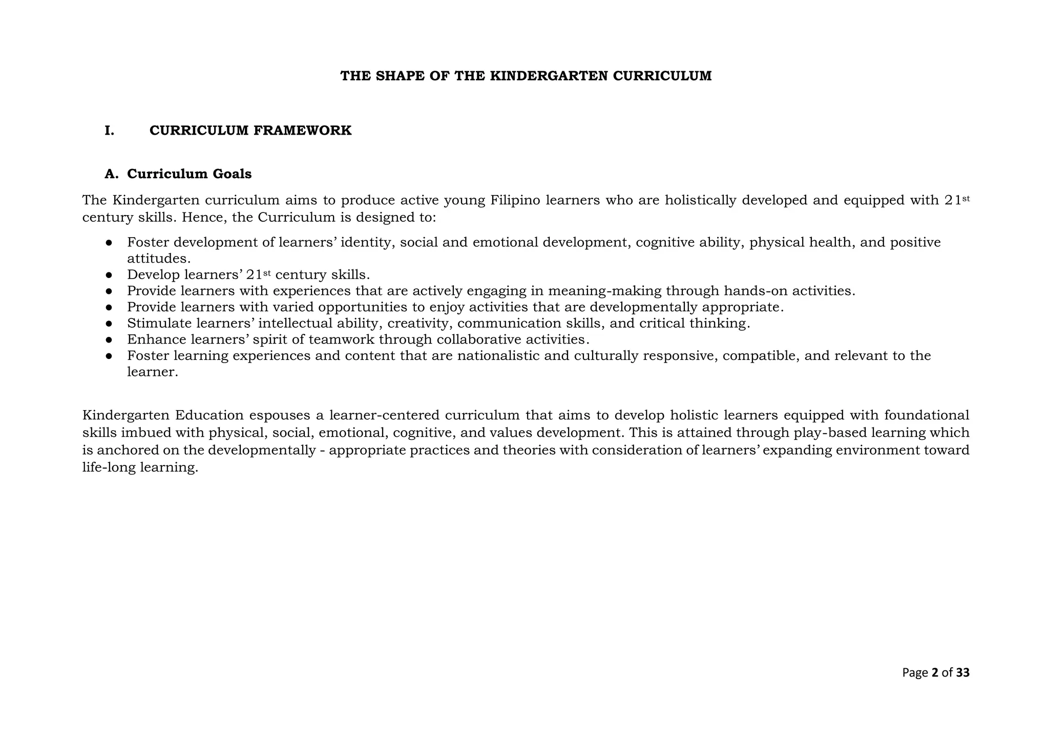 matatag curriculum education for Kindergarten | PDF