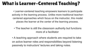 Dimensions of learning for learner Centered teaching | PDF