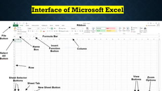 Interface of Microsoft Excel
 