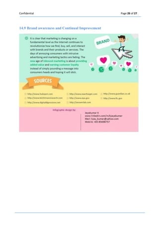 Confidential Page 26 of 27 
14.9 Brand awareness and Continual Improvement 
 