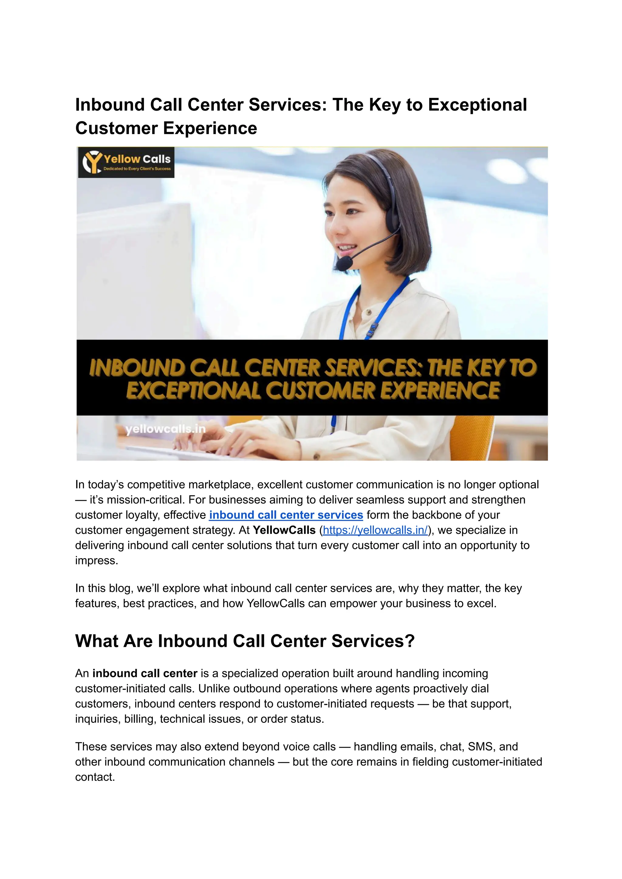 Inbound Call Center Services_ The Key to Exceptional Customer ...