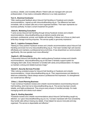 Inbound Call Handling-Inbound Call Handling | PDF