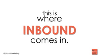 #inboundmarketing
this is
where
INBOUND
comes in.
 