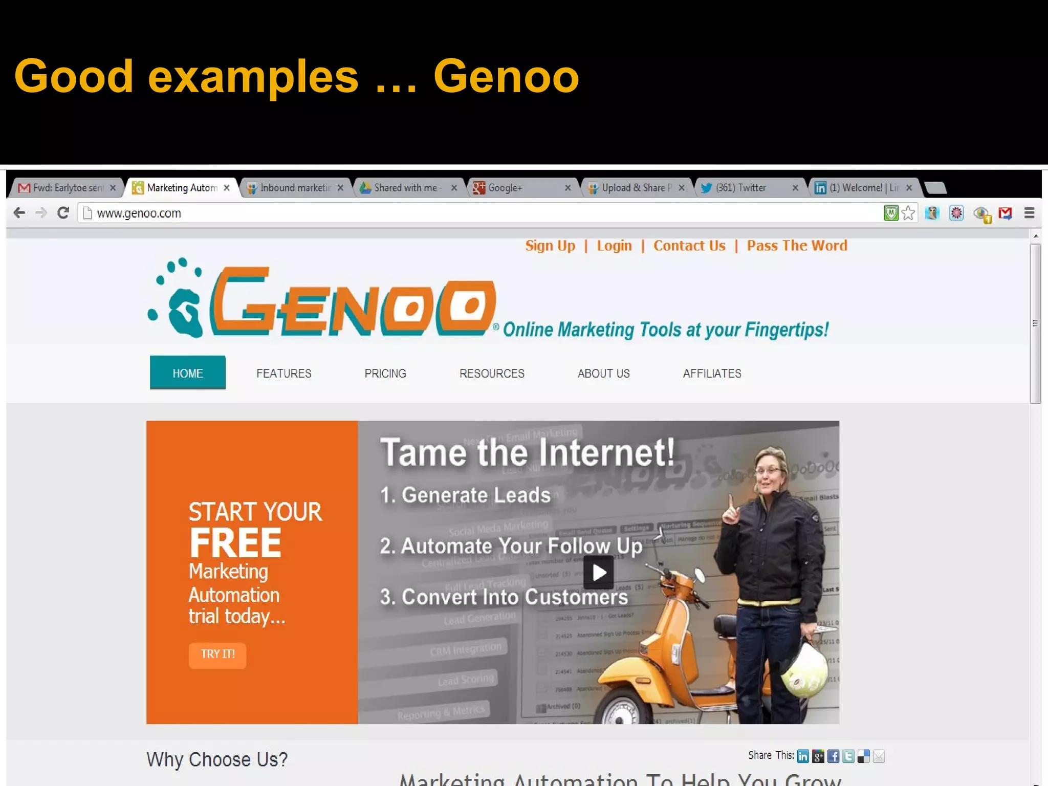 Good examples … Genoo
 