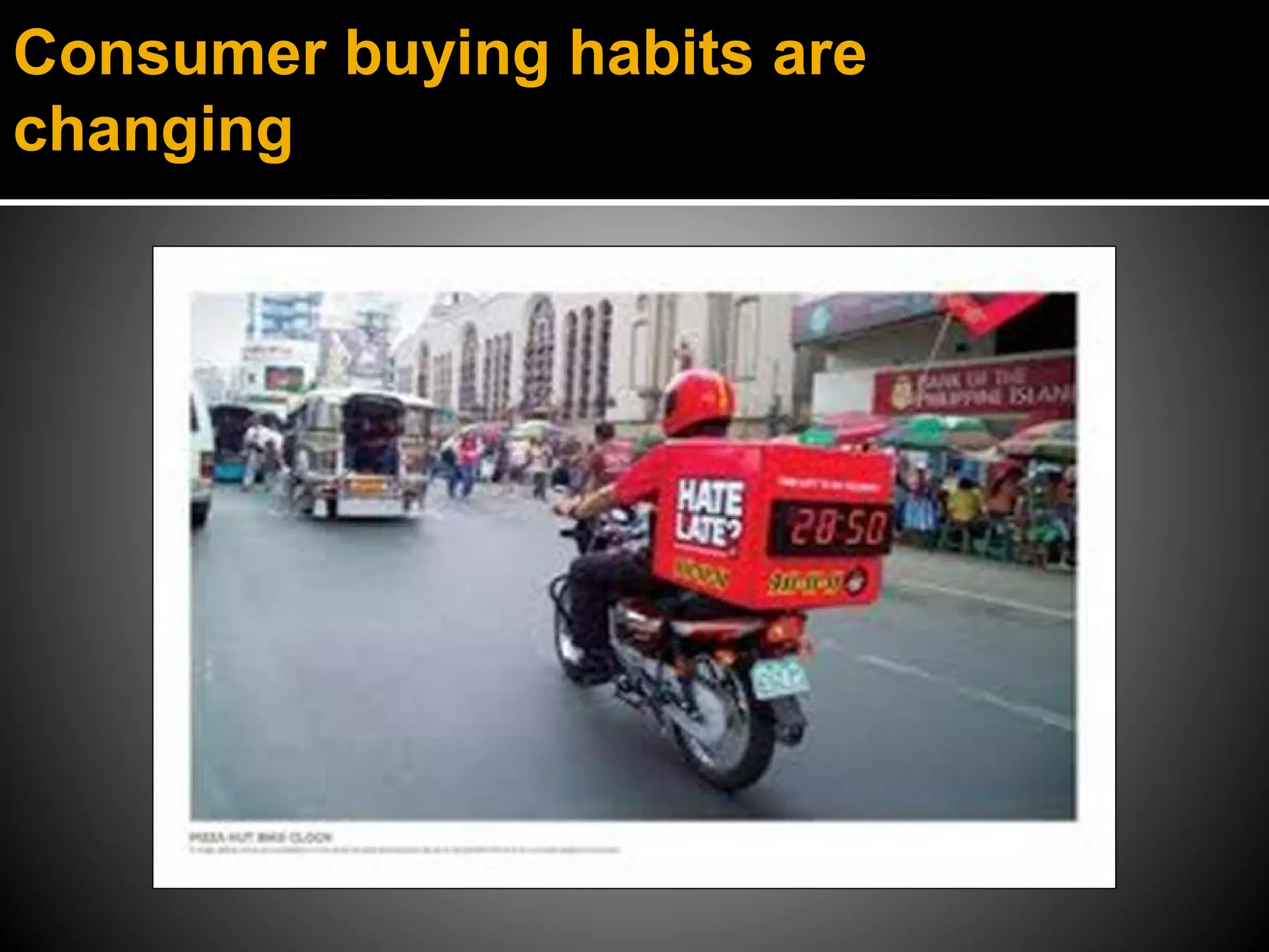 Consumer buying habits are
changing
 
