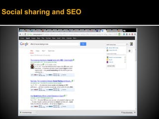 Social sharing and SEO
 