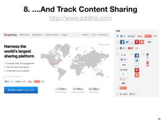 8. ....And Track Content Sharing
       http://www.addthis.com




                                   26
 