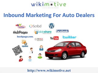 Inbound Marketing For Auto Dealers http://www.wikimotive.net 