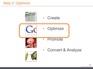 Step 2: Optimize Create Optimize Promote Convert & Analyze 