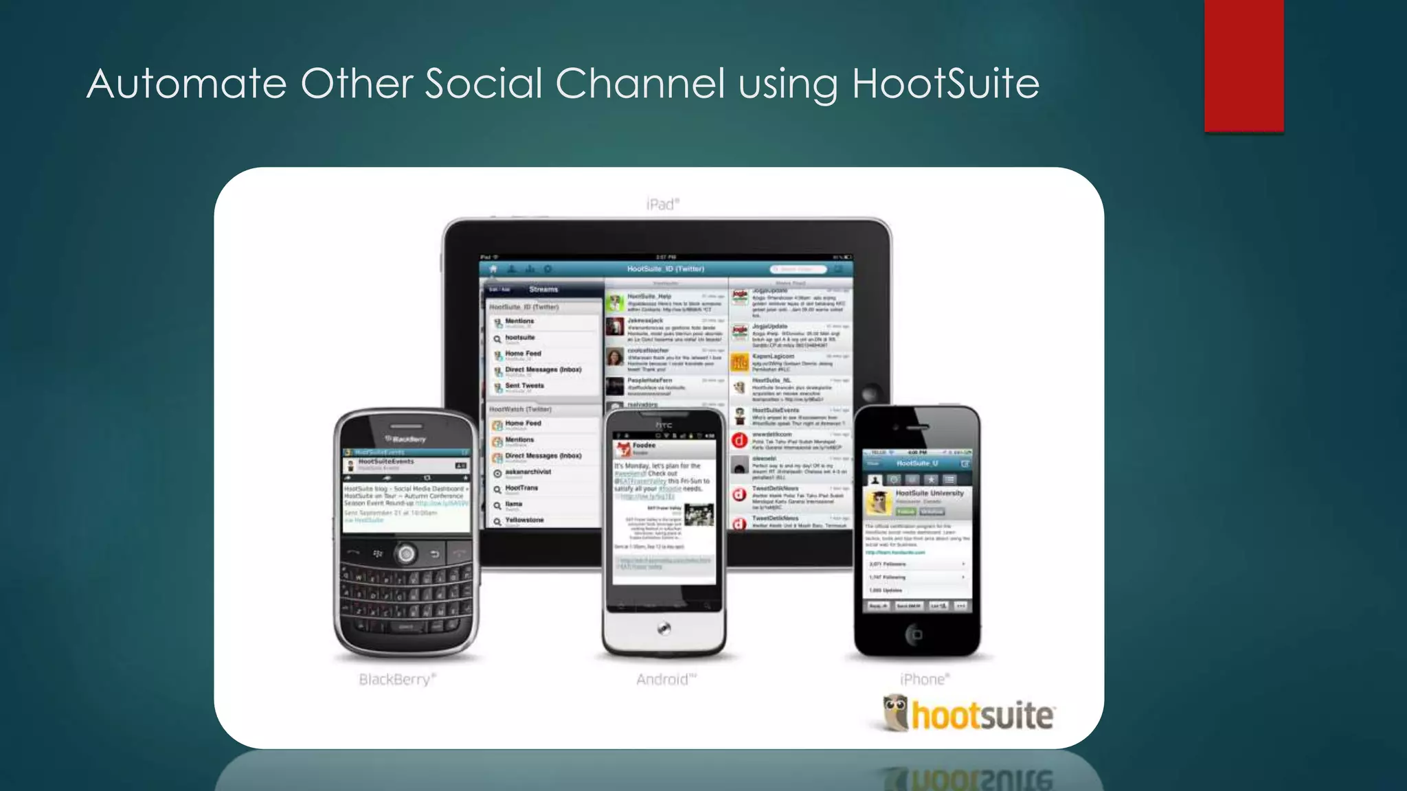 Automate Other Social Channel using HootSuite
 