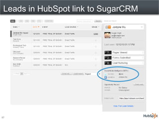 Leads in HubSpot link to SugarCRM




27
 