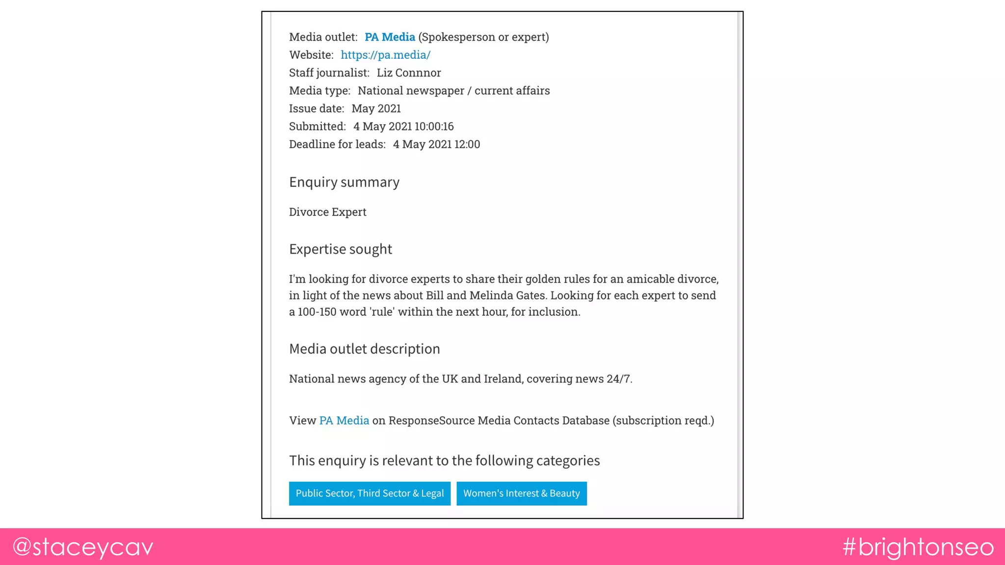 @staceycav #brightonseo
 