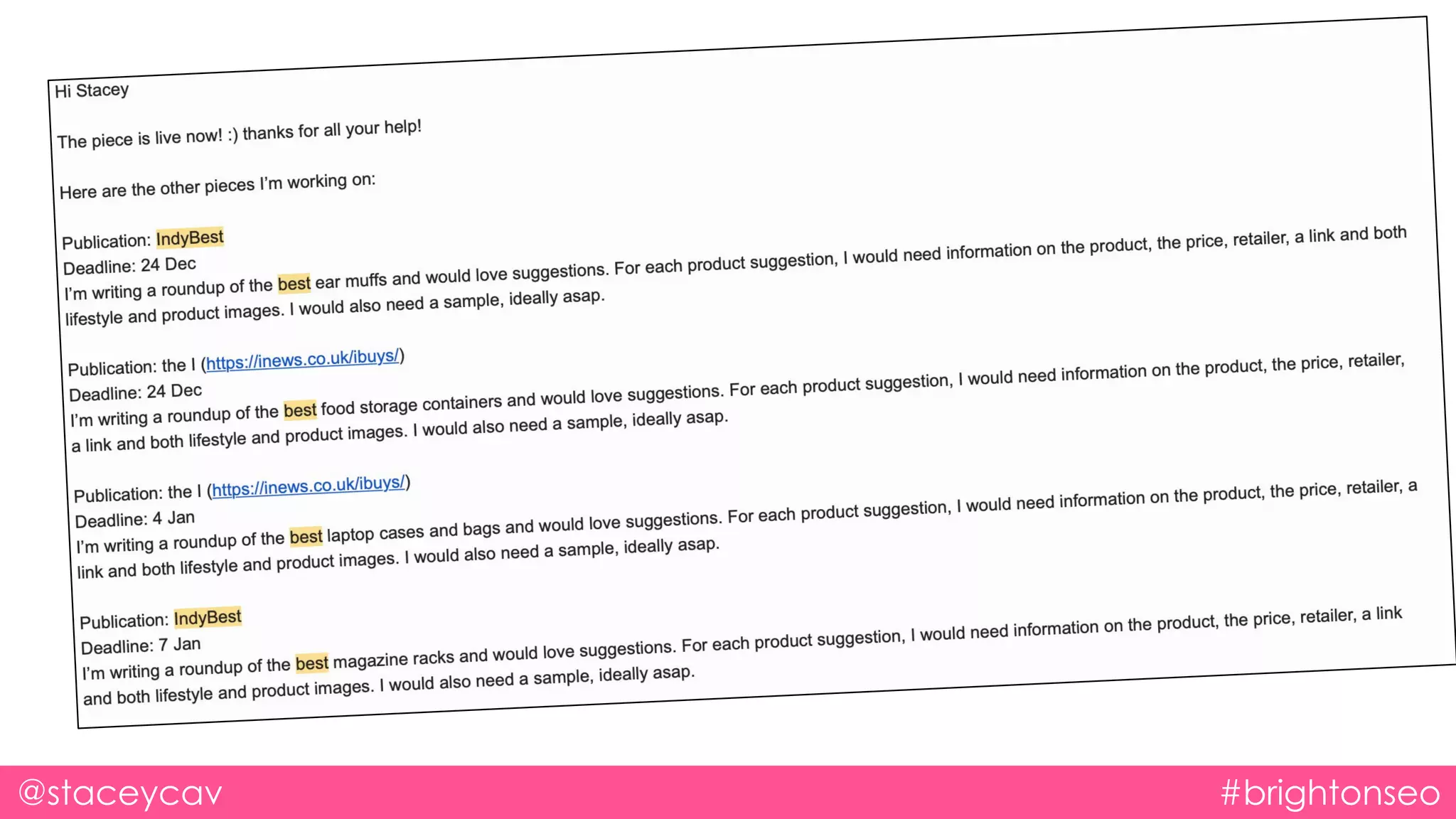 @staceycav #brightonseo
 