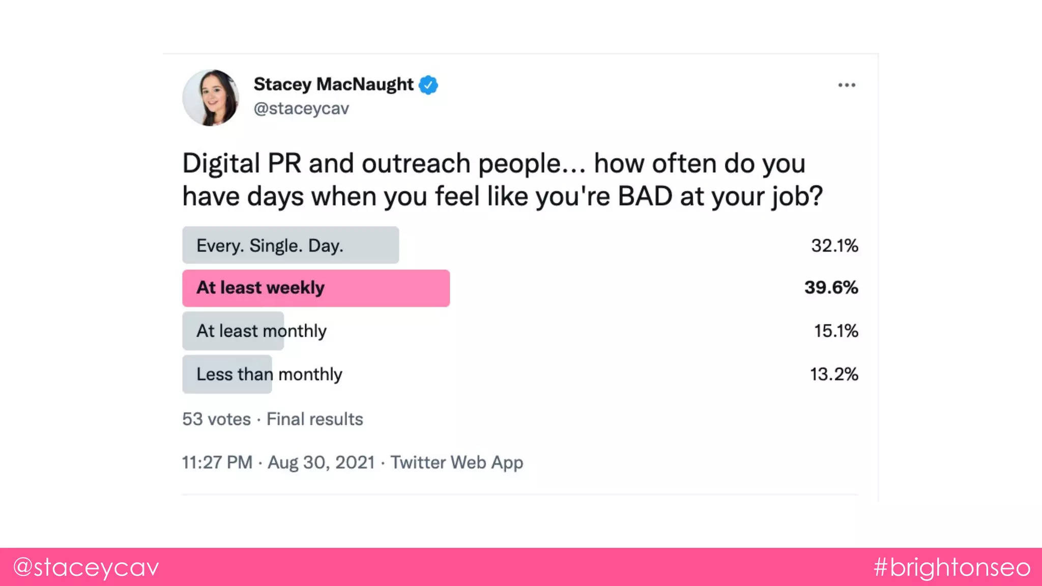 @staceycav #brightonseo
 