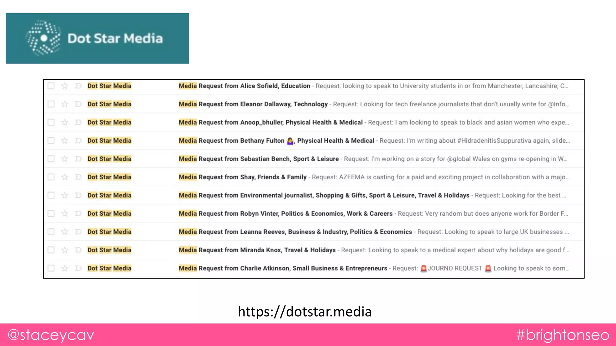 @staceycav #brightonseo
https://dotstar.media
 