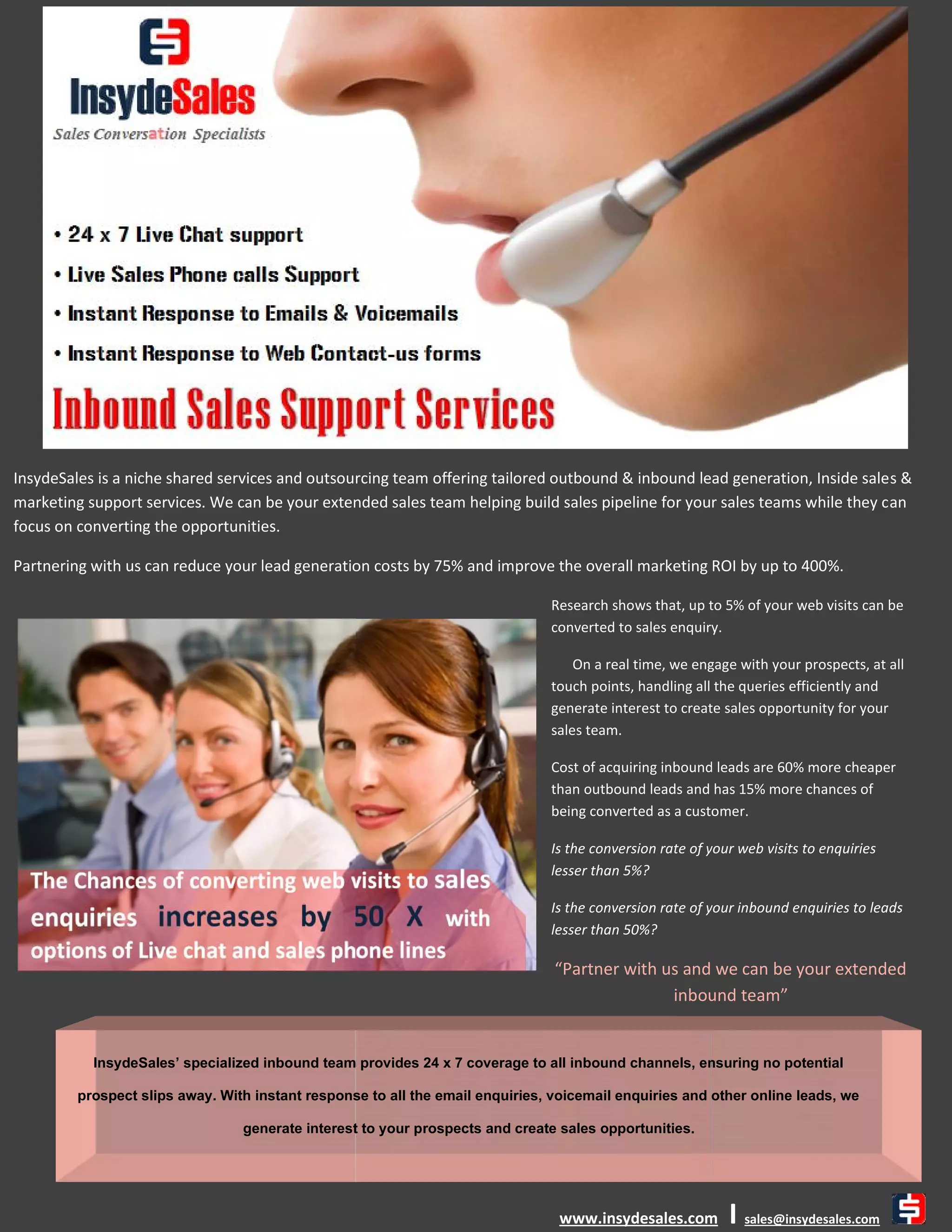 Inbound sales support | PDF