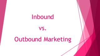 Inbound
vs.
Outbound Marketing
 